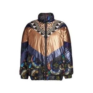 Women's Farm Rio Tropical Borogodo Metallic Reversible Puffer Jacket Size L